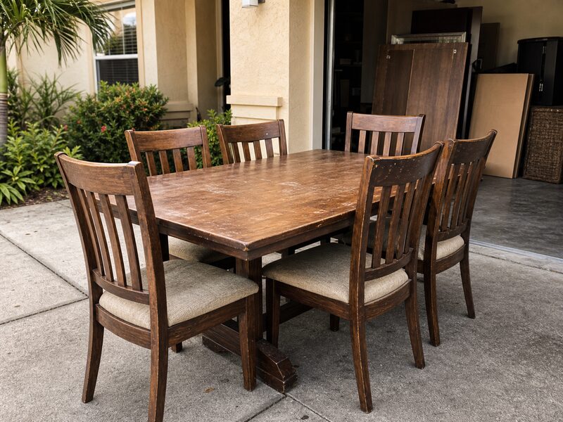 Dining table and chair removal in Bradenton