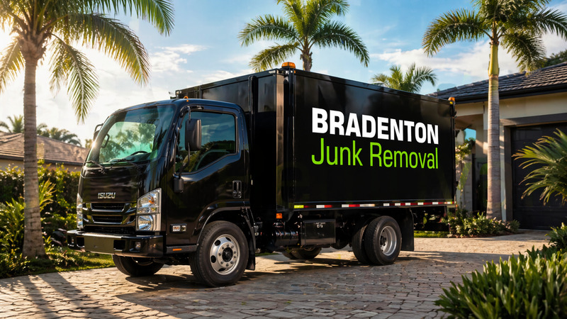 Bradenton Junk Removal truck loaded with furniture and debris