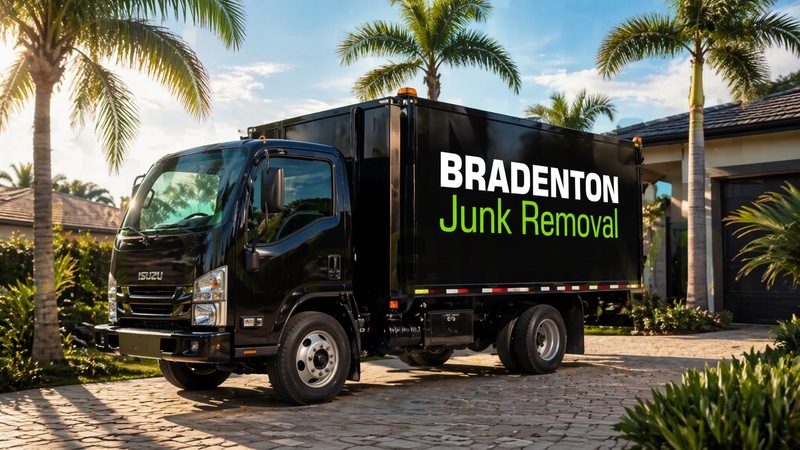 Bradenton Junk Removal truck loaded with furniture and debris